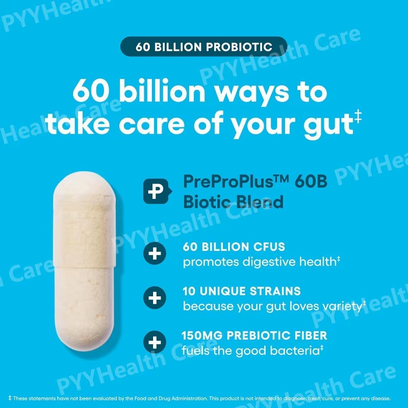 Probiotic Capsules Multi-Strain Probiotic with Organic Prebiotics Daily Digestive Health Supplement