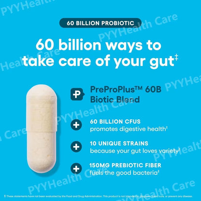 Probiotic Capsules Multi-Strain Probiotic with Organic Prebiotics Daily Digestive Health Supplement