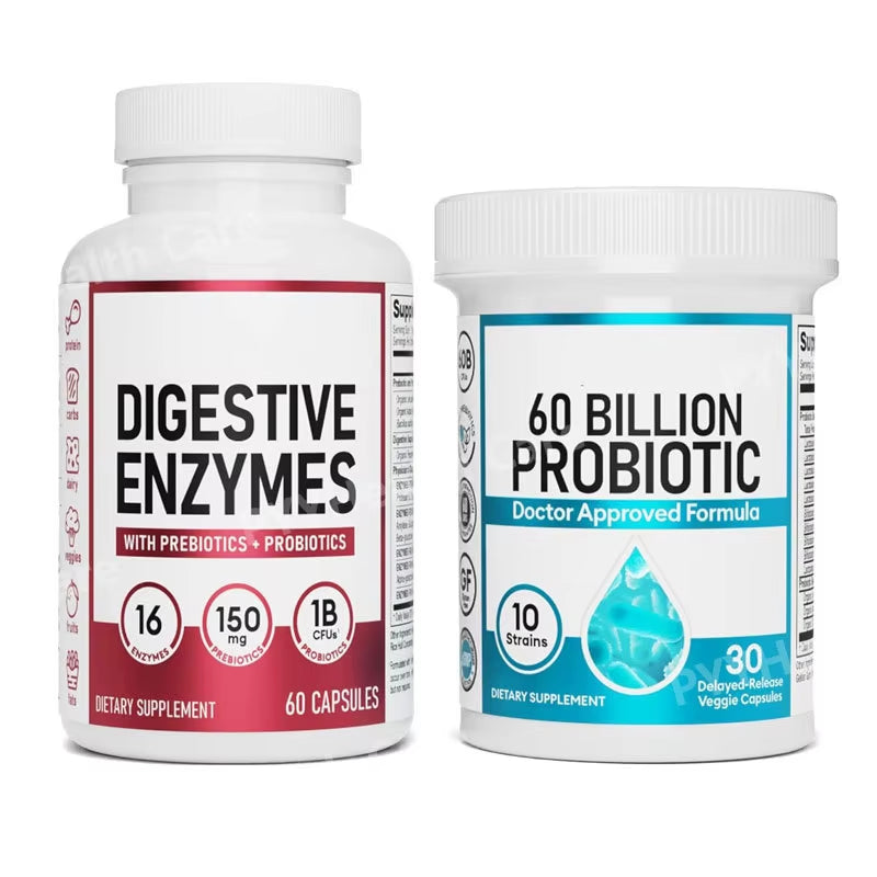 Probiotic Capsules Multi-Strain Probiotic with Organic Prebiotics Daily Digestive Health Supplement