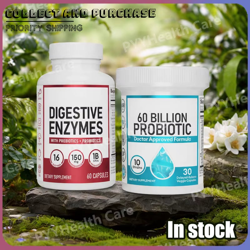 Probiotic Capsules Multi-Strain Probiotic with Organic Prebiotics Daily Digestive Health Supplement